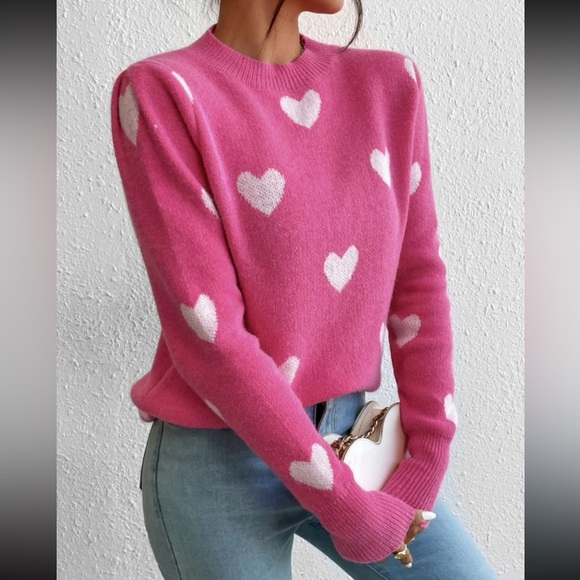Heart Pattern Knitted Sweater ❤️ - Picture 5 of 5